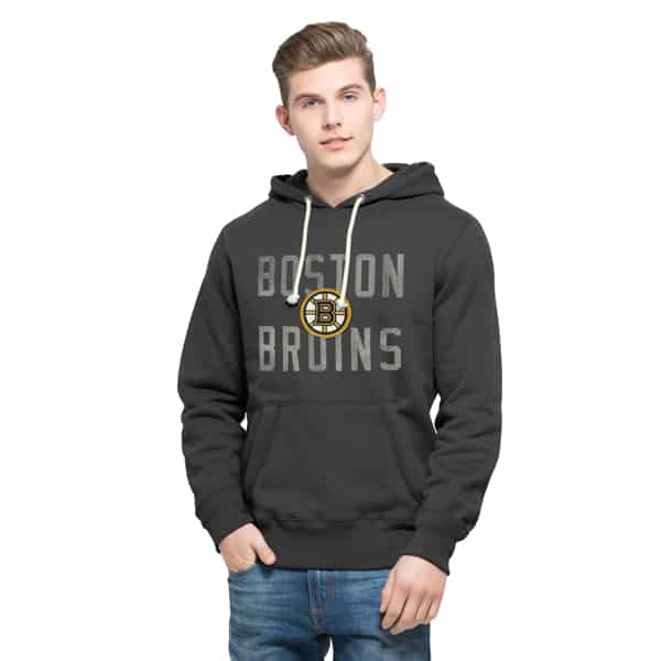 Boston Bruins Cross-Check Pullover Hoodie Mens Graphite 47 Brand