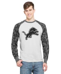 Detroit Lions Stealth Camo Raglan Mens Cinderblock 47 Brand