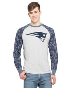 New England Patriots Stealth Camo Raglan Mens Cinderblock 47 Brand