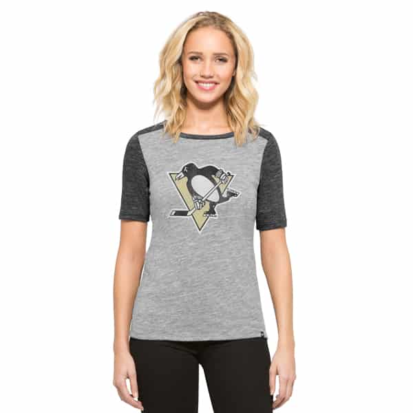 Pittsburgh Penguins Empire T-Shirt Womens Vintage Grey 47 Brand