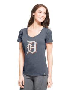 Detroit Tigers High Point T-Shirt Womens Shift Navy 47 Brand