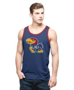 Kansas Jayhawks Men's 47 Brand Bleacher Blue Crosstown Tank Top