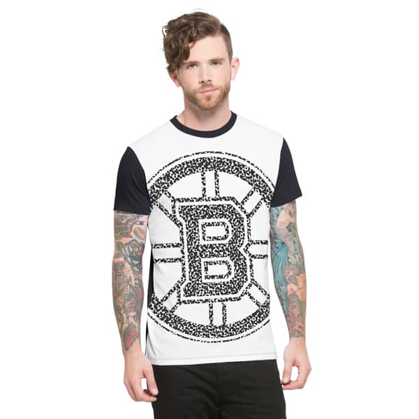 Boston Bruins Drypoint T-Shirt Mens Slim Polar White 47 Brand