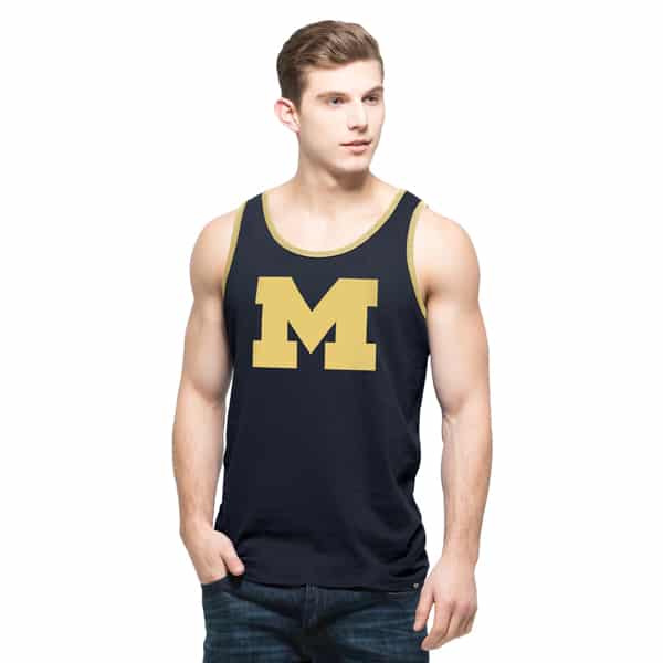 Michigan Wolverines Men's 47 Brand Crosstown Navy Tank Top - Detroit ...