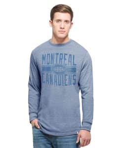 Montreal Canadiens Team Tri-State Long Sleeve T-Shirt Mens Coastal Blue 47 Brand