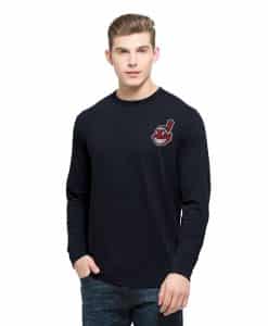 Cleveland Indians Stadium Long Sleeve Scrum Mens Fall Navy 47 Brand