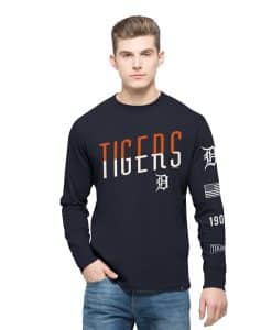 Detroit Tigers Crosstown Team Long Sleeve Mens Fall Navy 47 Brand