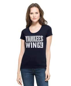 New York Yankees 47 Brand Womens Sparkle Navy Scoop Shirt