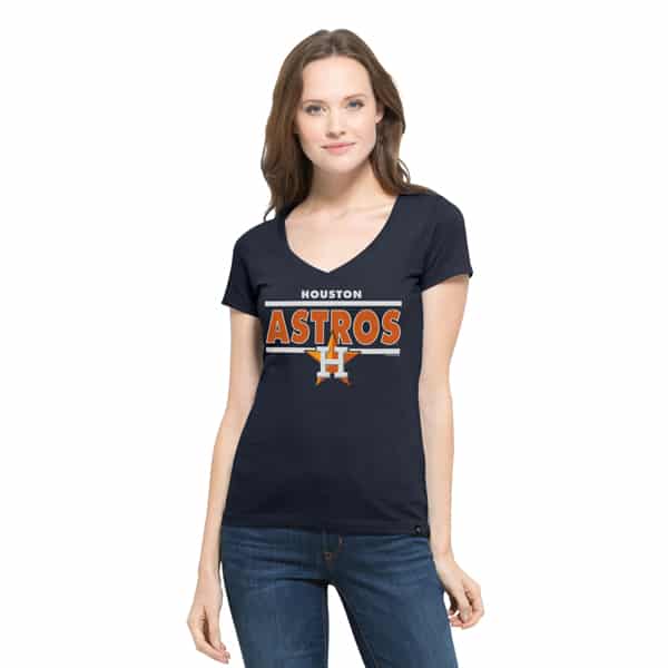 Houston Astros Women's 47 Brand Navy Clutch Flanker V-Neck Shirt - Detroit  Game Gear