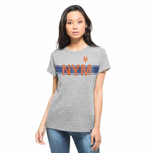 New York Mets Super Hero T-Shirt Womens Vintage Grey 47 Brand