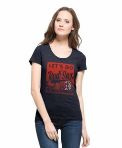 Boston Red Sox Women's 47 Brand Scoop Fall Navy T-Shirt Tee