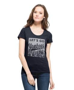 New York Yankees Crosstown Scrum Scoop T-Shirt Womens Fall Navy 47 Brand