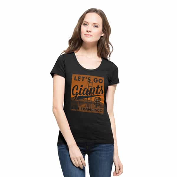 San Francisco Giants Crosstown Scrum Scoop T-Shirt Womens Jet Black 47 Brand
