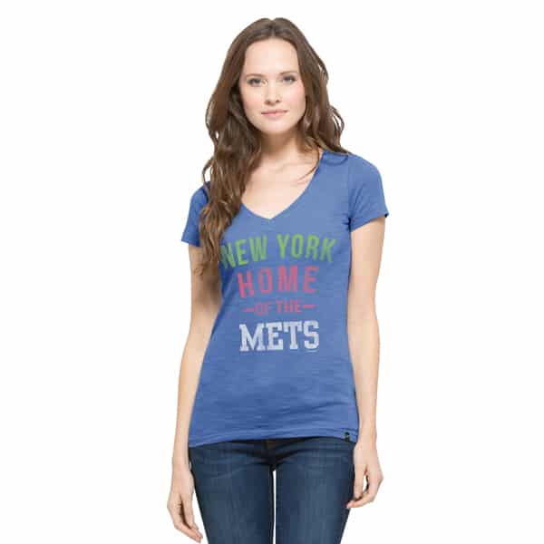 New York Mets Mvp V-Neck Shirt Scrum Womens Blue Raz 47 Brand