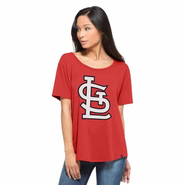 St. Louis Cardinals Boyfriend T-Shirt Womens Rescue Red 47 Brand