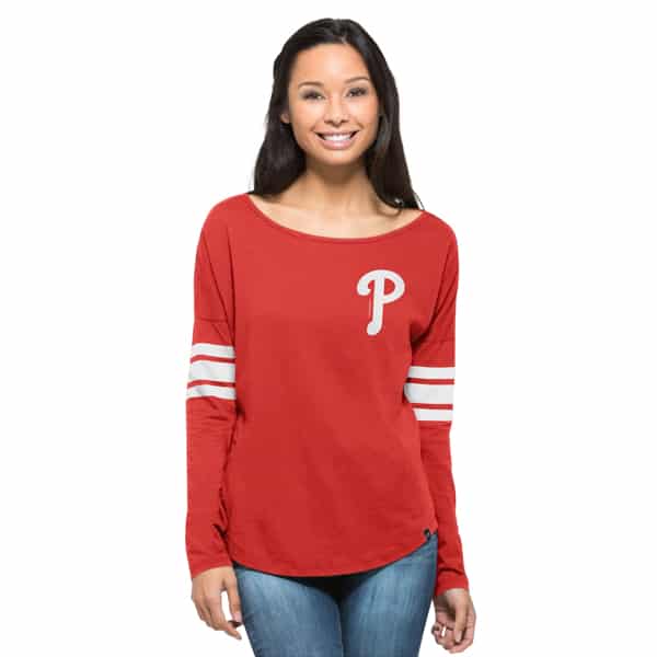 Philadelphia Phillies Ultra Courtside T-Shirt Womens Rebound Red 47 Brand