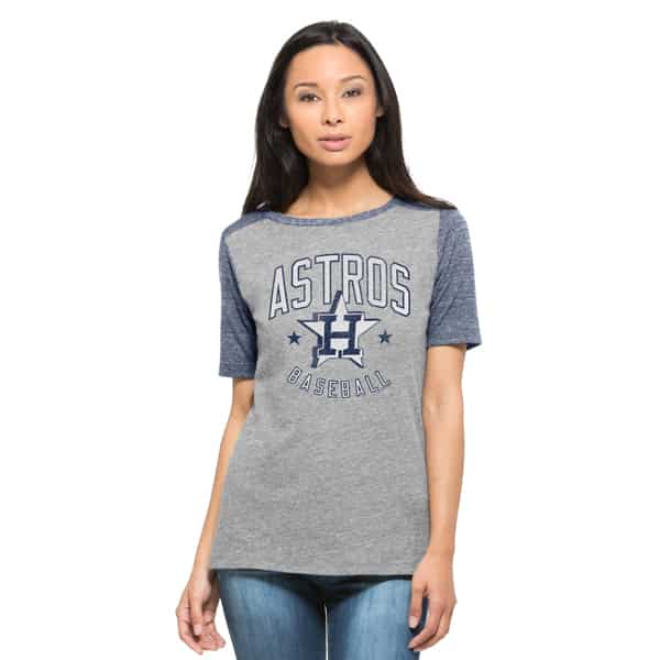 Houston Astros Women's 47 Brand Empire Vintage Grey T-Shirt Tee Large