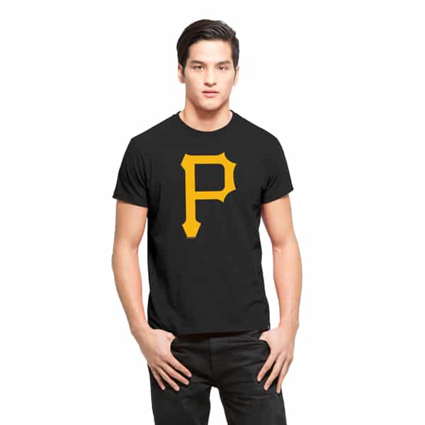 Pittsburgh Pirates Frozen Rope T-Shirt Mens Slim Jet Black 47 Brand