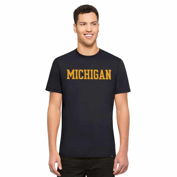 Michigan Wolverines Crosstown Mvp T-Shirt Mens Fall Navy 47 Brand