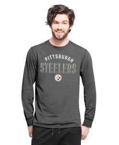 Pittsburgh Steelers 47 Brand Charcoal Forward Long Sleeve Men's T-Shirt