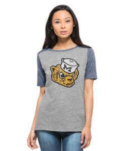 Michigan Wolverines 47 Brand Womens Vintage Grey Empire T-Shirt