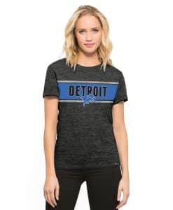 Detroit Lions 47 Brand Women's Carbon Black Clutch Hero T-Shirt