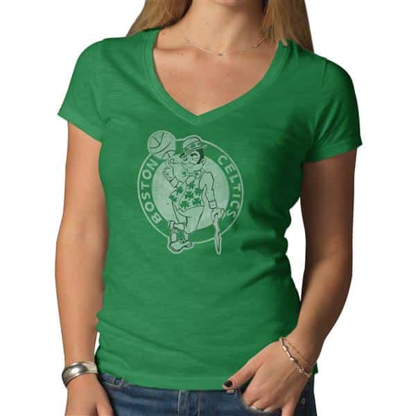 Boston Celtics Women's MEDIUM 47 Brand V-Neck Kelly Scrum T-Shirt - Detroit Game Gear