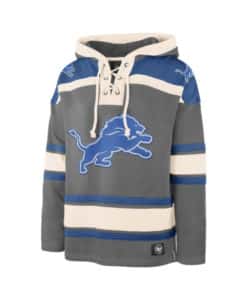 Detroit Lions Men's 47 Brand Wolf Gray Pullover Jersey Hoodie