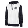 New York Yankees Men's 47 Brand White Navy Pinstripe Pullover Hoodie