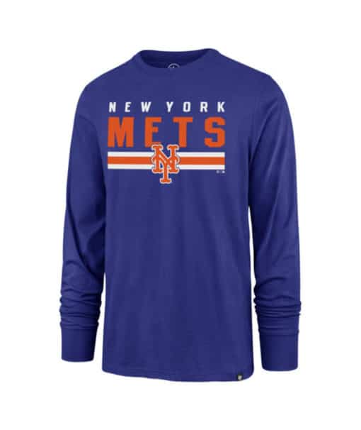 New York Mets Men's 47 Brand Blue Rival Long Sleeve T-Shirt Tee