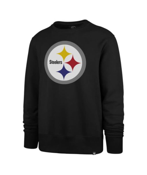 Pittsburgh Steelers Men's 47 Brand Logo Black Crew Long Sleeve Pullover