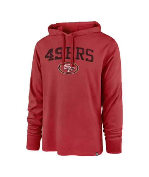 San Francisco 49ers Men's 47 Brand Red Club Pullover Hoodie T-Shirt Tee