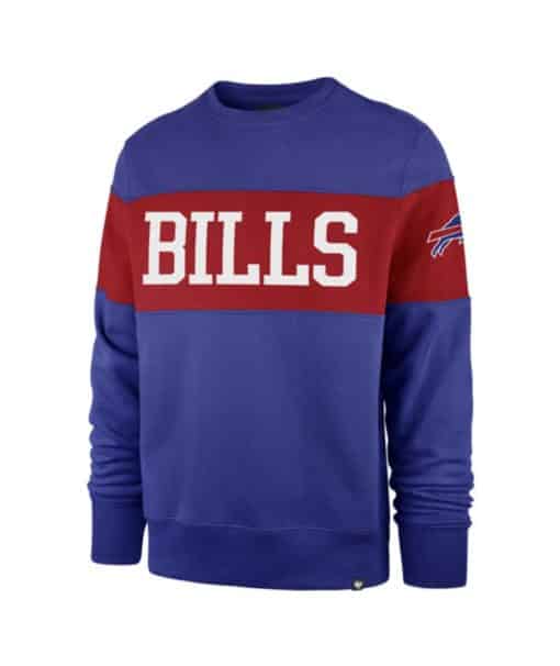 Buffalo Bills Men’s 47 Brand Blue Red Crew Long Sleeve Pullover