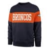 Denver Broncos Men's 47 Brand Navy Crew Long Sleeve Pullover