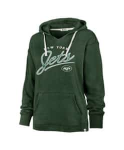 New York Jets Women's 47 Brand Elm Green Script Kennedy Pullover Hoodie