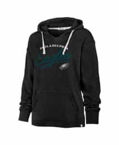 Philadelphia Eagles Women's 47 Brand Vintage Black Kennedy Pullover Hoodie