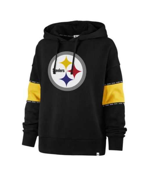 Pittsburgh Steelers Women's 47 Brand Black Pullover Hoodie