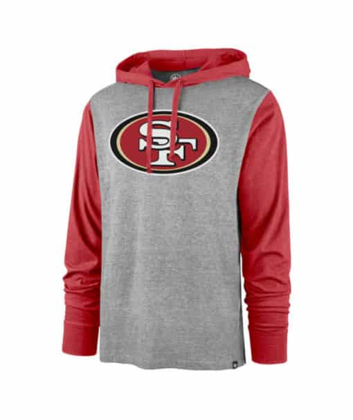 San Francisco 49ers Men's 47 Brand Gray Club Pullover Hoodie T-Shirt Tee