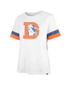 Denver Broncos Women's 47 Brand Sandstone Striped T-Shirt Tee