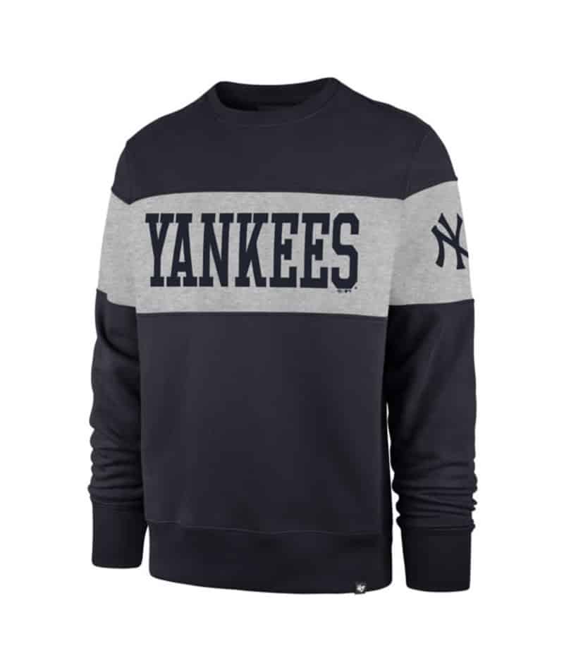 New York Yankees Men's 47 Brand Atlas Blue Crew Pullover Sweatshirt - Large