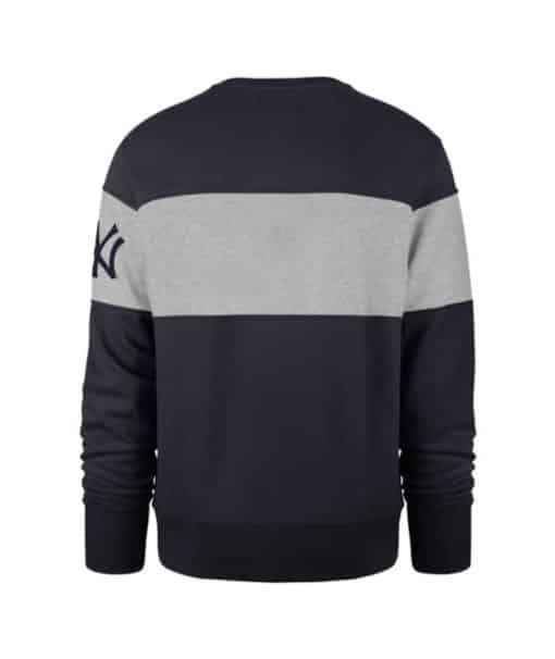New York Yankees Men's 47 Brand Navy Crew Pullover Sweatshirt - Image 2