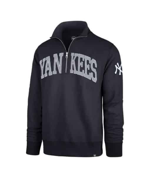 New York Yankees Men's 47 Brand Navy Striker 1/4 Zip Pullover