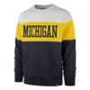 Michigan Wolverines Men's 47 Brand Navy Crew Long Sleeve Pullover