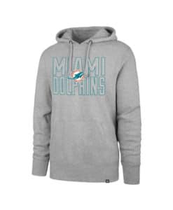 Miami Dolphins Men's 47 Brand Gray Bevel Pullover Hoodie