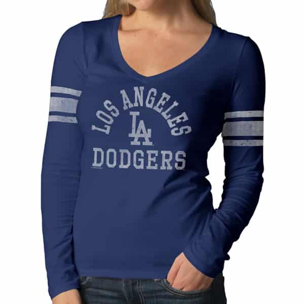 Los Angeles Dodgers Women's 47 Brand Blue Homerun Long Sleeve T