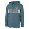 Miami Dolphins Men's 47 Brand Teal Franklin Long Sleeve Pullover Hoodie Tee