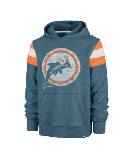 Miami Dolphins Men's 47 Brand Vintage Teal Nico Pullover Hoodie