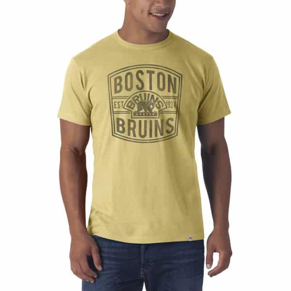 Boston Bruins Flanker T-Shirt Mens Track Gold 47 Brand