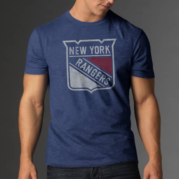 New York Rangers Scrum T-Shirt Mens Bleacher Blue 47 Brand