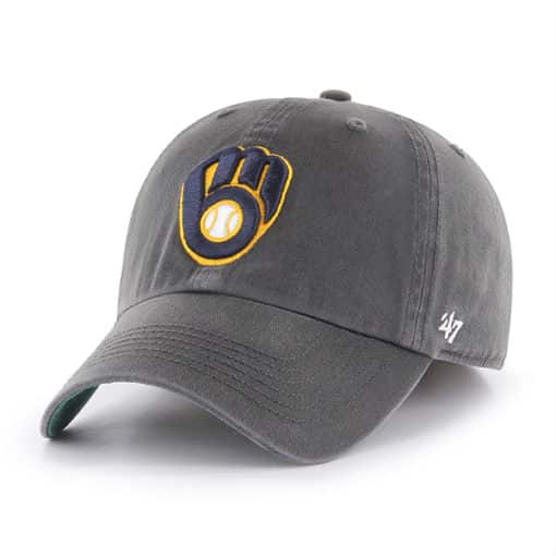 Milwaukee Brewers 47 Brand Graphite Franchise Fitted Hat